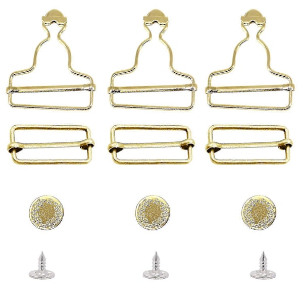 Dungaree Spænde Justerbare Skyderclips Med Jeansknapper db Gold 40mm x 4