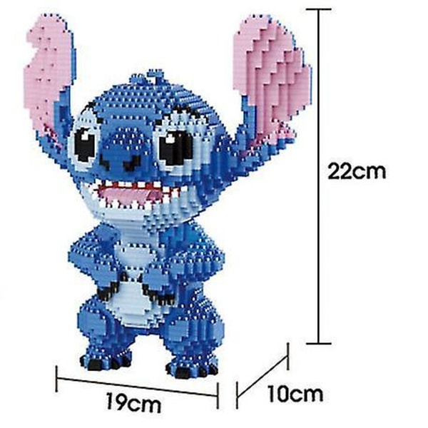 Stitch Plastic Building Block Puzzle Legetøj Fantastisk gave til 7-12 årige drenge og piger Højde 22 cm Antal blokke: 2300 stk.DB