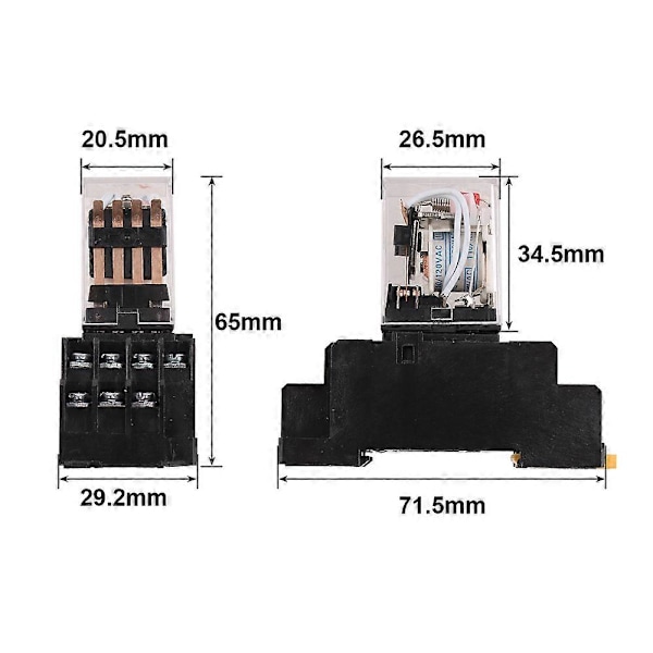 MY4NJ Spole DC12V DC24V AC110V AC220V AC380V HH54P 5A 220V Miniatyr Elektromagnetiskt Allmänt Relä [db] AC 220V