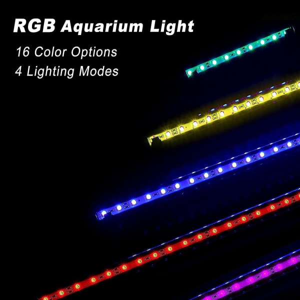 Led-akvaario 48cm, akvaarion valot, akvaarion upotettava putkilamppu, led-lamppu Ip68 vedenpitävä Rgb Led akvaariovalaistus, Dc12v, 5,8w