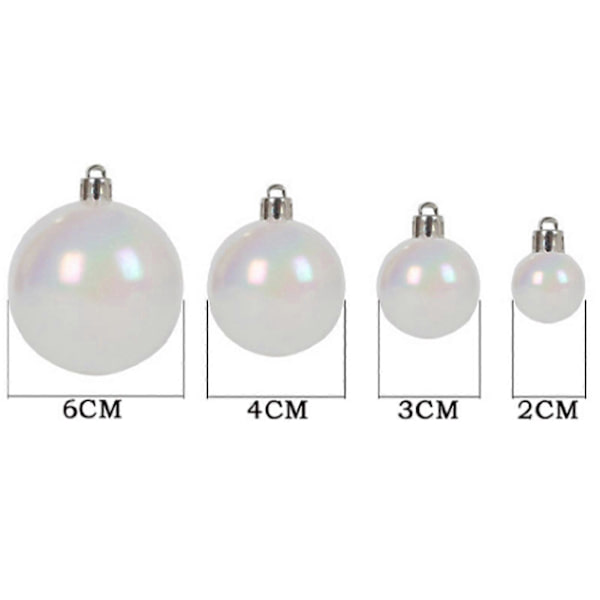 18 st Iridescent Julgranskulor DIY-pyssel Halloween-gryta Pot Bubble Plastkula Ornament för Julgran Födelsedag Bröllop [DB] White