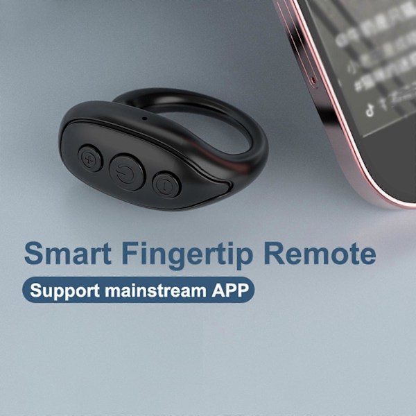 Smart Elektronik Bluetooth Assistent Fjernbetjening Scrolling Ring Clicker (sort) Db