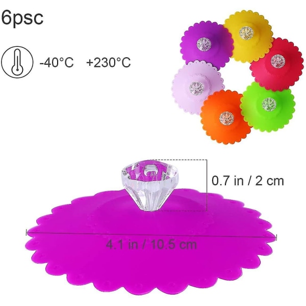 6 kpl 10,5 cm kukka kuppi kannet pölytiivis muki kansi silikoni juoma kannet