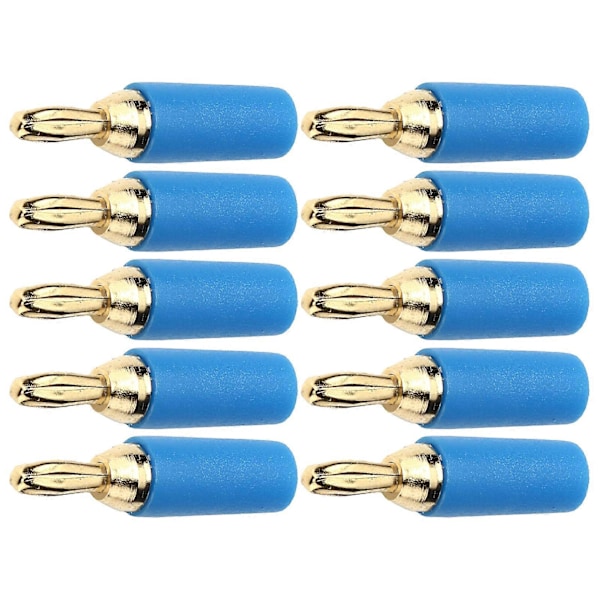 Bananplugg 2.5mm Gullbelagt Messing Hannkontakt 10 stk Tilbehørssett Kit [db]