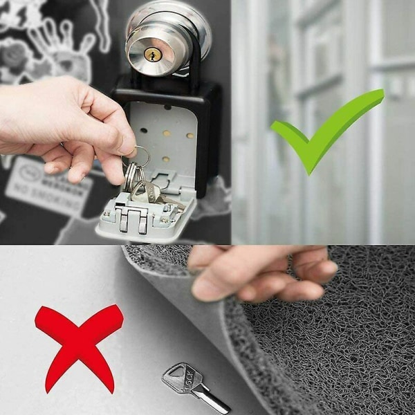 Nyckellåda med bygel, bärbart nyckelhänglås (ingen installation krävs) Liten kombinationslåslåda, vattentät för att dela och säkra nycklar (svart)