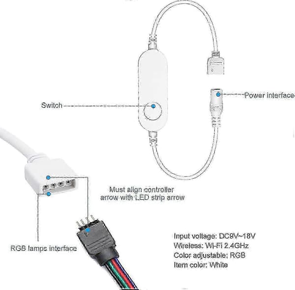 WiFi LED Controller Trådløs Smart Controller med RGB-interface