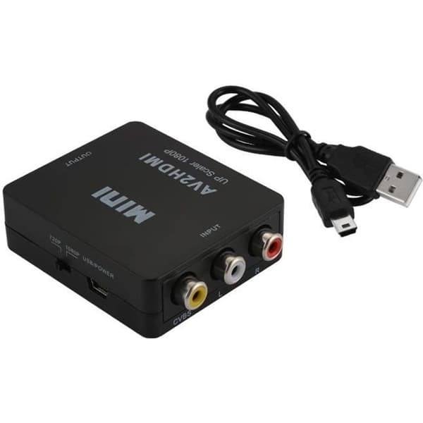 XCSOURCE RCA Komposit CVBS AV till HDMI Ljud Video Adapter HD Omvandlarbox NTSC - PAL Switch AC1368[DB] White