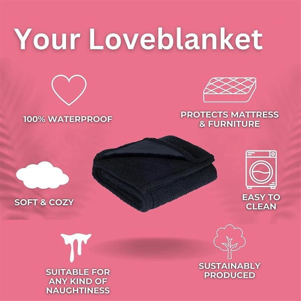 Db Loveblanket - Vattentät filt Kärleksfiltar för par Vattentät stänkskydd för sängintimitet (Svart 40 * 57 tum) Black 20*28in