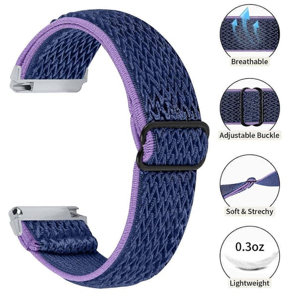 Til Garmin Vivomove Style/GarminMove Style 20 mm elastisk urrem, erstatningsurrem [DB] Multicolor Style A
