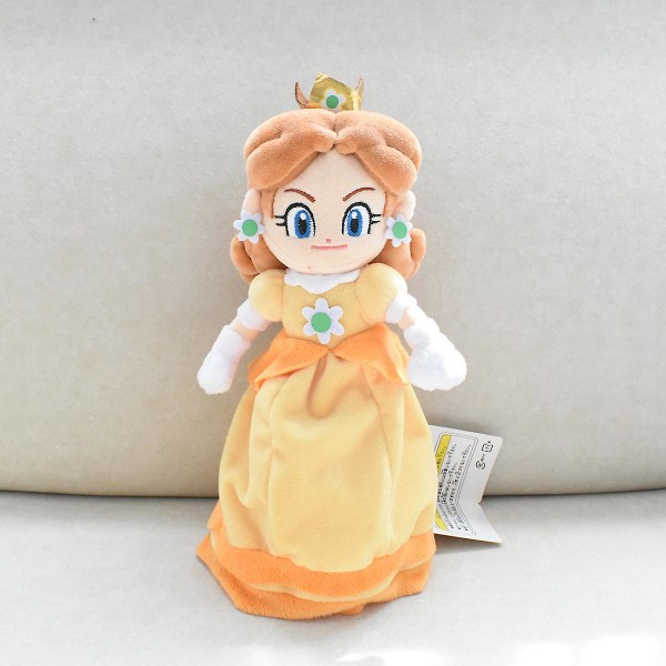 26 cm Princess Peach Plyschleksak Princess Daisy Plyschleksak Super Mario Doll Leksakspresenter för barn (prinsessan Daisy) [DB]