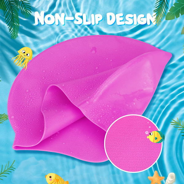 2-pakning holdbare silikon svømmehetter, 3D ergonomisk design for langt og kort hår