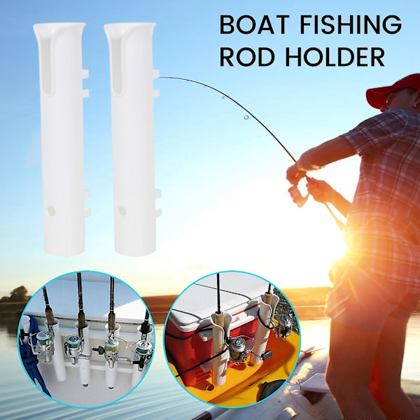 2 stk. Fiske Stang Holder Fiske Stang Stativ Skip Fiske Stang Rør Yacht Fiske Stang Ramme For Båt Hvit