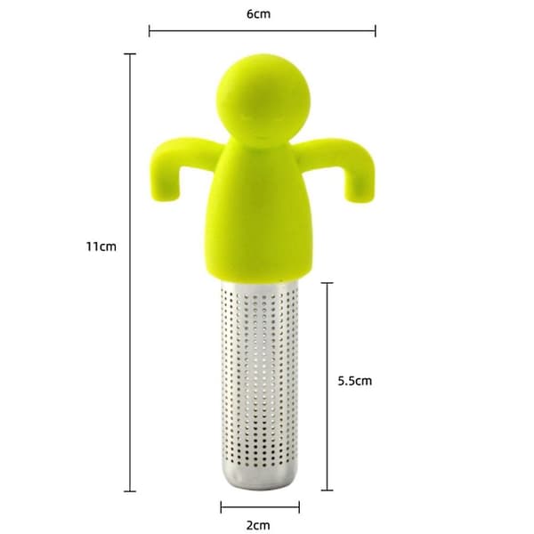 4 stk. Ultrafint Mesh Rustfritt Stål Teinfuser Te Sil Multifunksjonell Humanoid Te Lek [DB] as shown