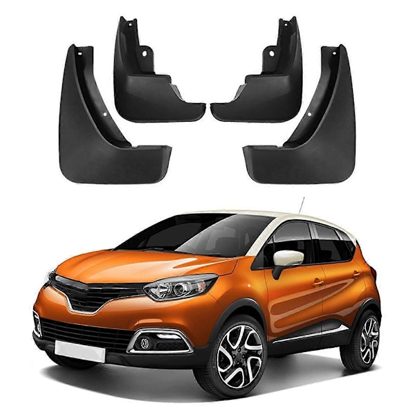 4 stk. Bilskvettlapper Mud Flaps Splash Mud Guard for Captur 2013-2019 [DB] Black