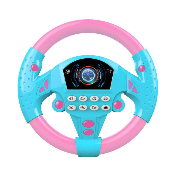 Simulering Kjøring Bil Ratt Musikk Lyd Bell Leketøy Barn Tidlig utdanning Læreleker[DB] Pink Blue
