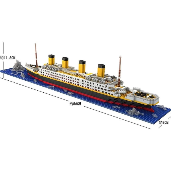 Titanic Modell Byggsten Set, Kryssningsfartyg Titanic Båtmodell Byggnad