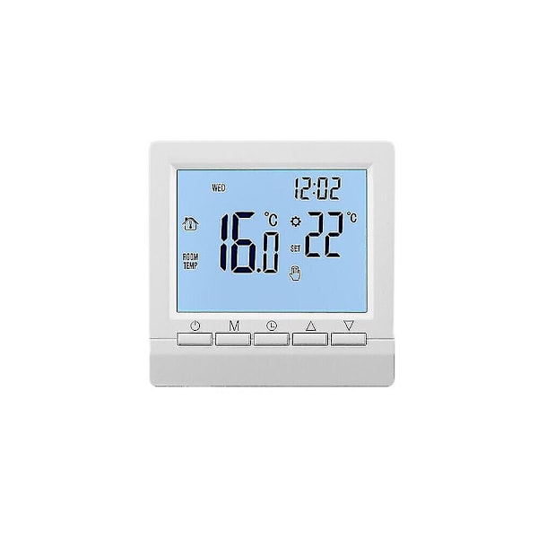 Digital Wifi Termostat, Programmerbar Justerbar Trådbunden Batterimodell Med LCD-Skärm, Blå [DB]