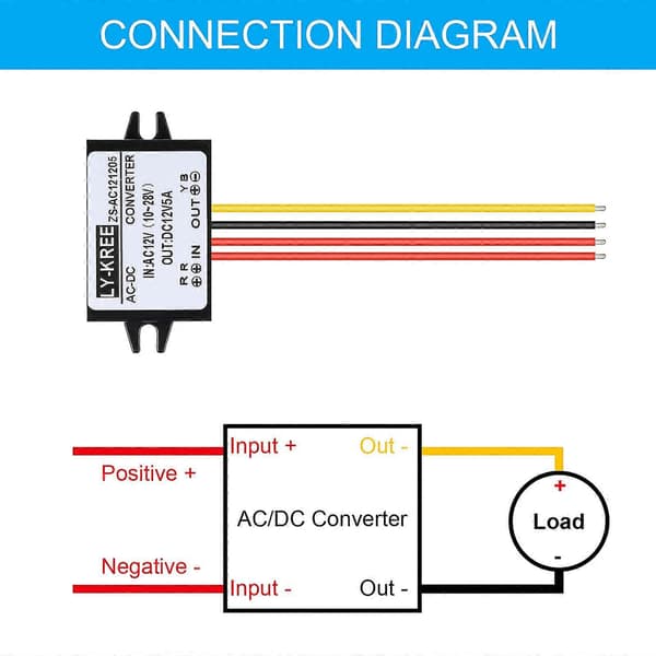 AC-DC Strømomformer AC 12V (10-28V) til DC 12V Step Down Konverter Modul Spændingsregulator AC [Db]