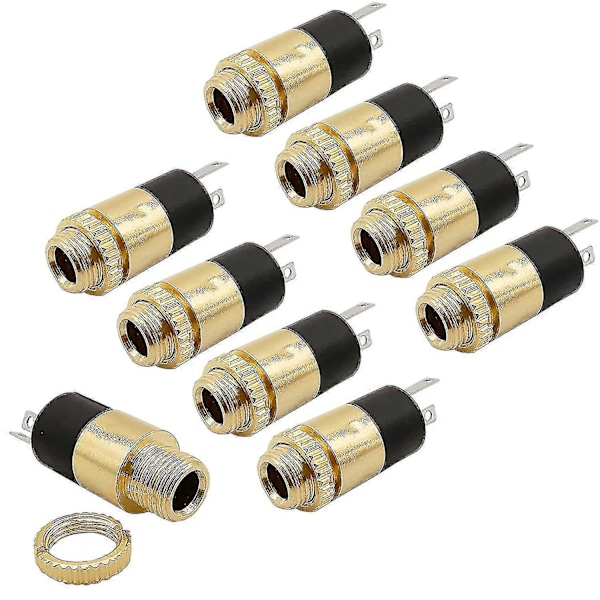Stereo Panelmontering Kobling Hunn Jack Socket 3.5a Lodde Stereo Panelmontering Terminal Med Skrue Mutter For Datamaskin, TV, Hvitevarer 8 P db