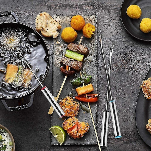 Fondue Ostpinnar Fondue Set För Tillverkare Schweizisk Ost, Fonduegafflar i Rostfritt Stål Marshmallow Ro [db]