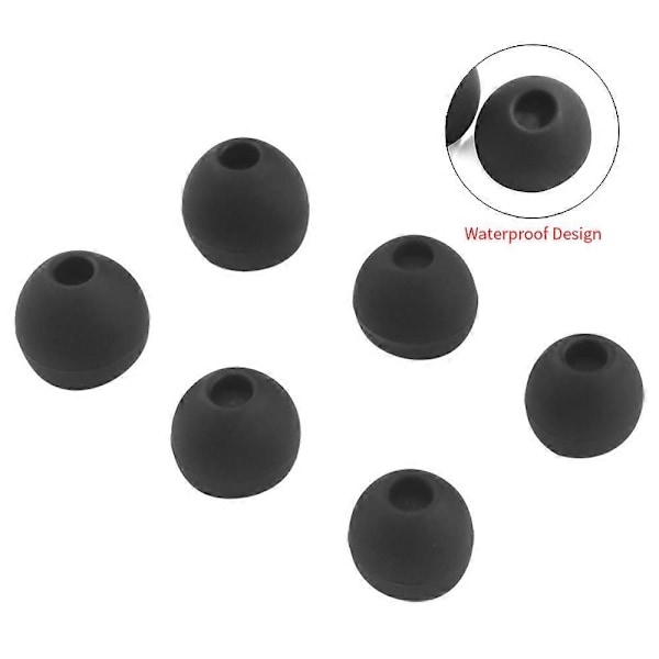 6 st Silikon Vattentäta Öronproppar för Sony NW-WS413 WS414 Öronproppar WS625 WS623 SSE-BTR1 Hörlurar Simning Mjuka Öronproppar [DB] Black Large-3pairs