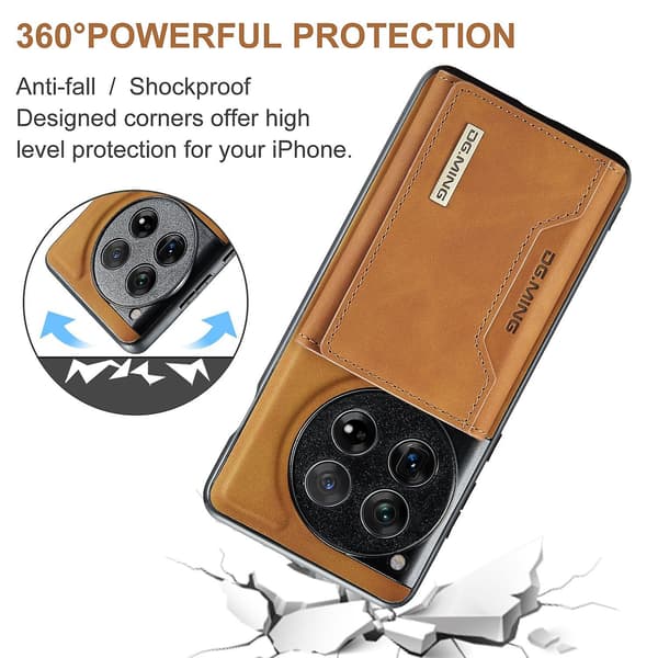 DG.MING M2 -sarjan puhelinkotelo OnePlus 12:lle [DB] Brown