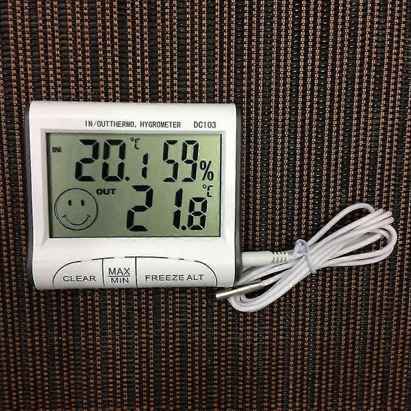Digital LCD-termometer hygrometer sensor temperatur- och luftfuktighetsmätare klocka[DB]