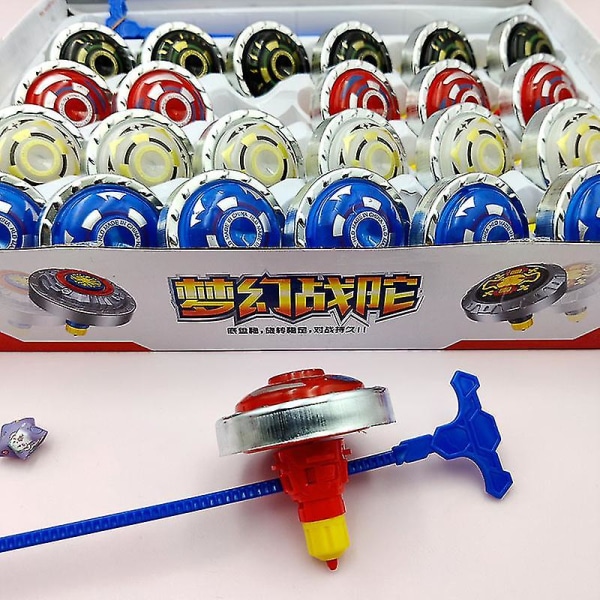 24 st/set Super Spinning Top Gyro Spinner Led Music Flash Light Barnleksaker Julgåvor Db