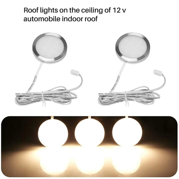 6 st 12v 2.5w LED-downlight för takbelysning i husvagn, bil, husbil 6000k Db