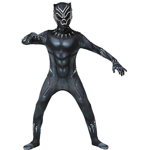 Musta Pantteri Lasten Asu Supersankari Asu Cosplay Bodysuit Lapsille Aikuisille db Gray 130cm