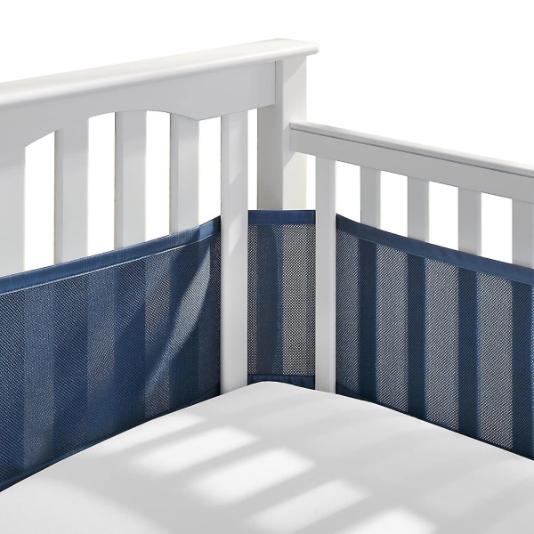 Pustende Baby Mesh Crib Liner Størrelse 340cm*160cm Navy blue