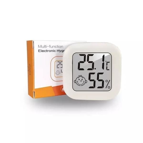 Inomhustermometer Hygrometer - Mini - Vit - 2-pack - LCD-skärm - Trådlös White
