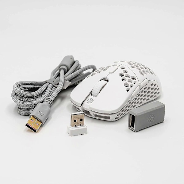 Trådløs Gaming 58 Gram Ultralet Honeycomb Design Mus (hvid) TA db