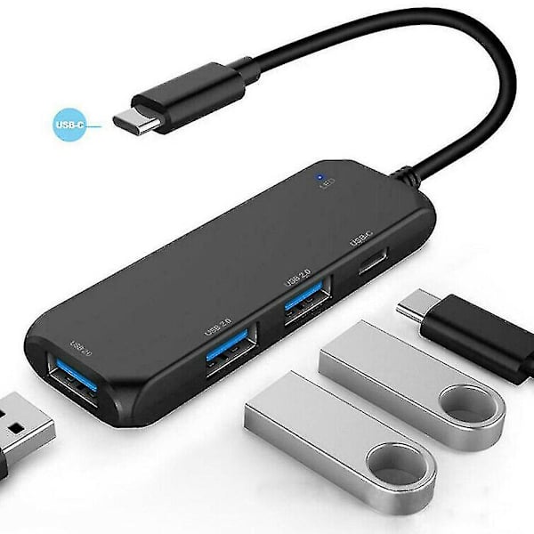 Bärbar USB-C 4K-hubb Typ-C till USB 2.0-adapter med 1 haneport 4 honportar