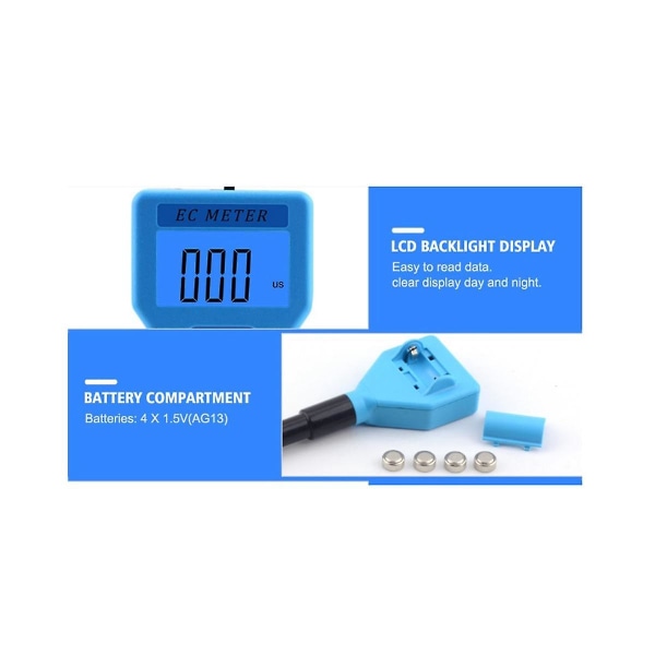 2 stk Digital Ec Meter Vandkvalitetsmonitor Tester Vandanalysator til pools/drikke/liv Vand/akvarier Vand Ec-98303