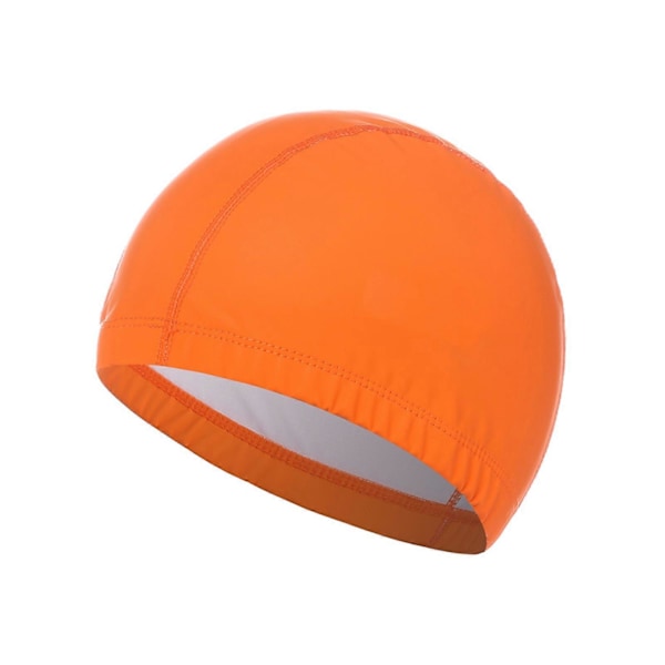 Kaesi Badmössa Anti-deformering Fint Utförande Konstläder Unisex Hög Elasticitet Badmössa för Dagligt [DB] Orange