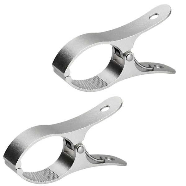 Stor klesklype i metall, sømløs vindtett klesfiksingsklemme for hjemmebalkong, sølv [DB] Silver 2pcs