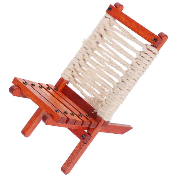 Dukkehusstol Miniature Loungestol til Dekoration Træ Brun[DB]