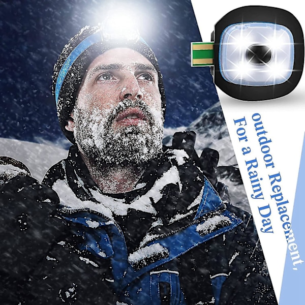 2 kpl USB-ladattavaa valoa LED-pipoille, vaihdettavat otsalampun kypärät DIY-pipon valot miehille ja naisille [DB]