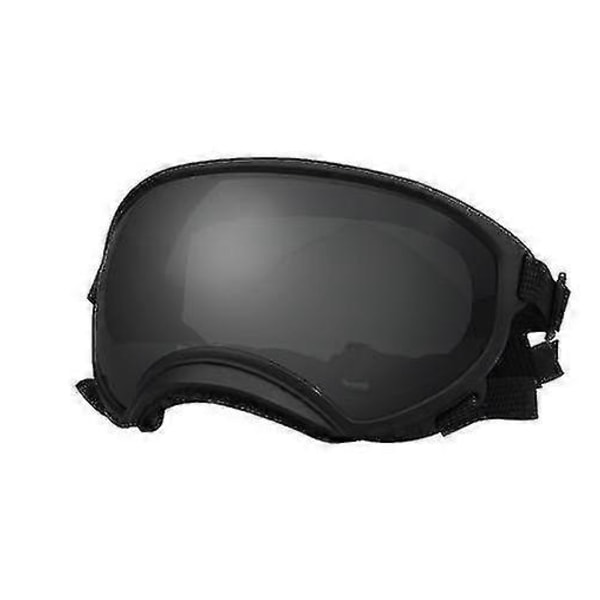 Hundebriller Hunde UV Beskyttelse Solbriller Med Justerbar Rem Hunde Vindtætte Anti-dug Udendørs Kæledyrsbriller(65% rabat)_EP28 [DB] Black frame x grey glass