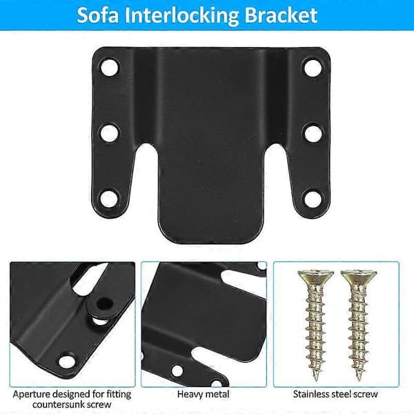 10 stk. seksjonskoblinger for sofa, universell seksjonssofa-lås, lett å installere sofaklips for seksjoner, solid møbelkobling [DB] 10 Pcs