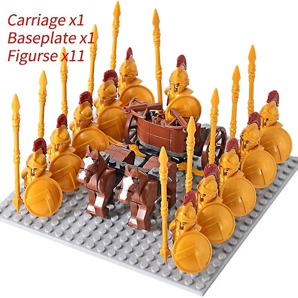 Middelalderlige riddere mini actionfigurer byggeklodser romersk stridsvogn vogn soldat krigshest mursten legetøj til børn gave Db Set 29