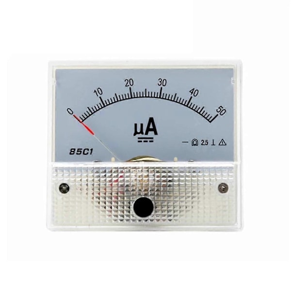 Rektangulär Panelmonterad Strömmätare Amperemeter Testare 50uA 100uA 200uA 500uA [DB] 0-50uA