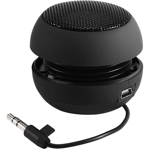 Minihögtalare med 3,5 mm ljudkabel, lågspänning, inbyggt batteri, utdragbar högtalare för [DB] black