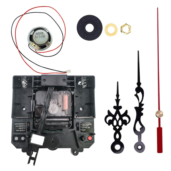 Diy-kit väggklocka rörelse kvarts pendelklockspel justera volym [DB] 6
