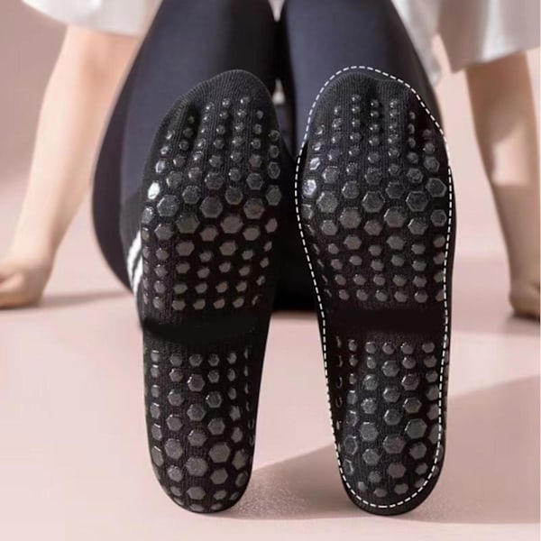 4 Par Trampolinsockor, Halksäkra Yoga Pilates-sockor, Anti-Halksockor med Rand för Kvinnor och Män, för Balett/Pilates/Yoga [Db] white-pink-gray-black 4 Pairs