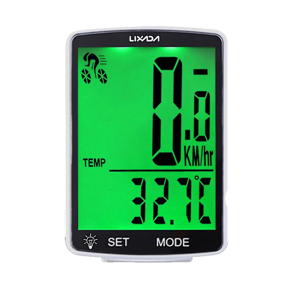 LIXADA Trådlös Cykelcomputer Multifunktionell LCD-Skärm Cykelcomputer Mountainbike Hastighetsmätare [DB] Green Backlight