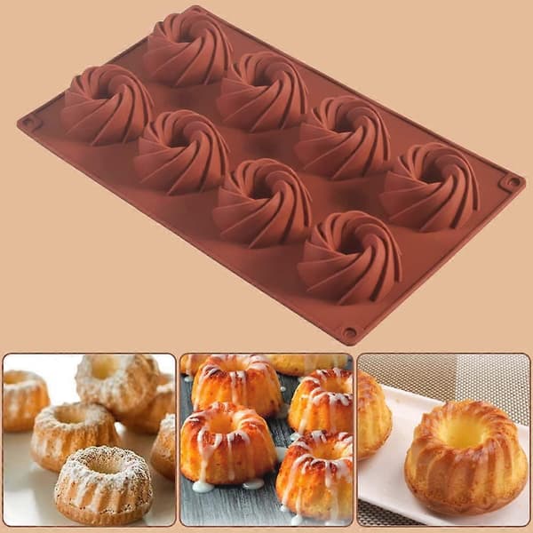 Silikon Vortex-form for sjokolade, godteri, pudding, kjeks, pakke med 3 [DB]