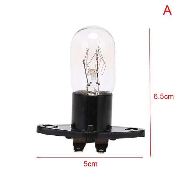 Mikrobølgeovn Lys Lampe Pære Base Design 230v 20w Erstatning Med Lampeholder [DB] Black A