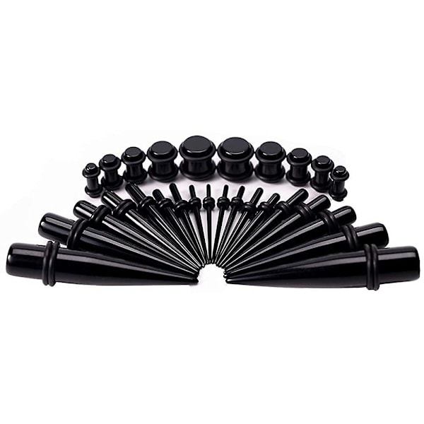 50 st öronpluggar set 14G-00G stretchkit svart {DB}